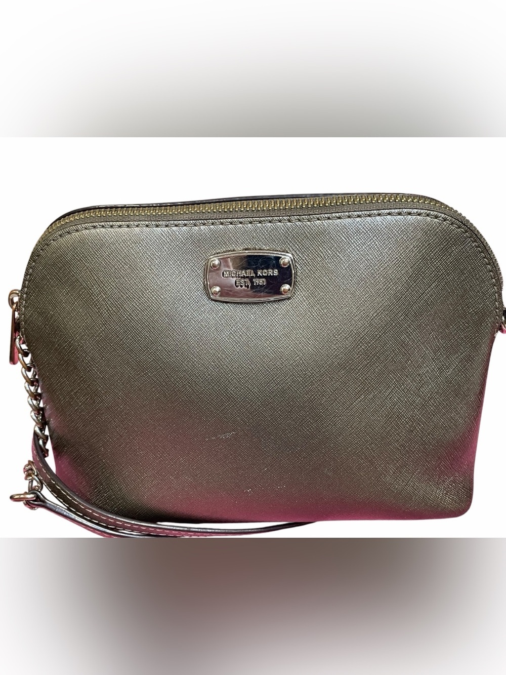 Michael Kors Cindy Metallic Saffiano Leather Crossbody - Picture 4 of 9